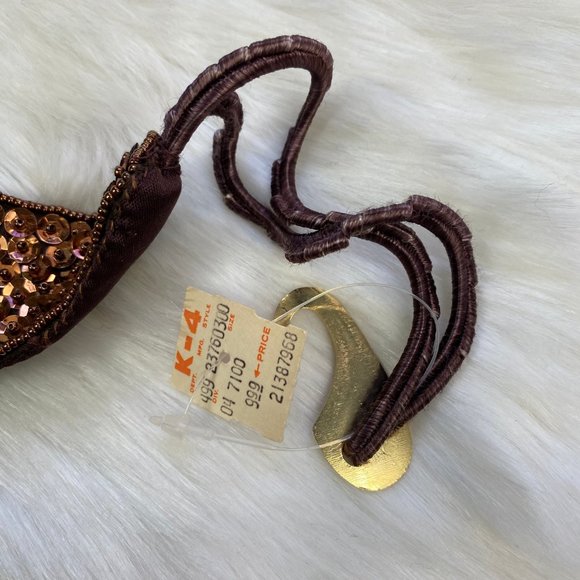Vintage Brown & Bronze Sequin Belt - Has Original Tags - Straps Broken - Picture 9 of 12